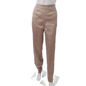 Piazza Sempione Womens Dress Pants Beige Silk Zip Size 44